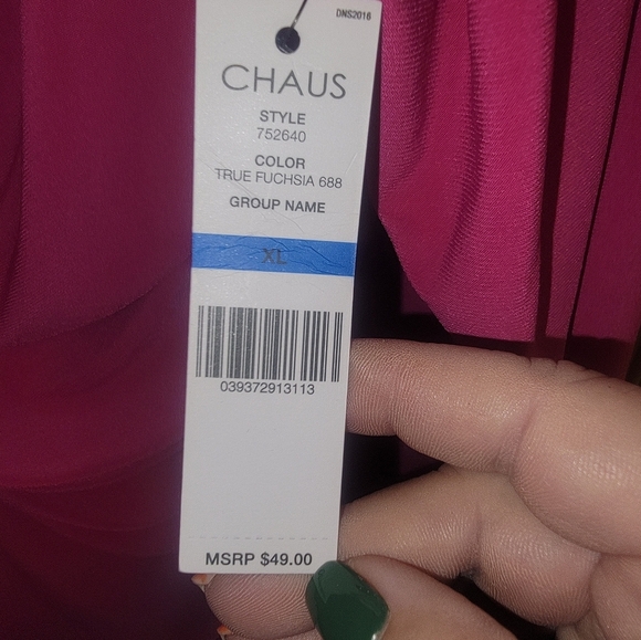 NWT Misses sz XL Chaus Hot Pink Sexy form fitting draped shirt - Picture 10 of 10